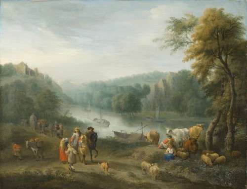 Tableaux et dessins Tableaux XVIIIe siècle - Balthazar Beschey (Anvers 1708 - 1776) - Paire de paysages animés