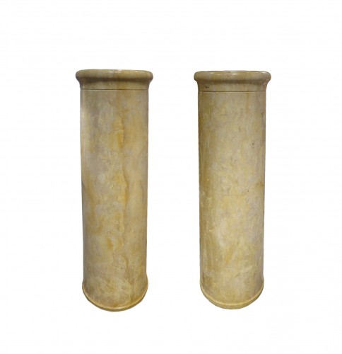 Paire de colonnes en marbre Italie 18e siècle