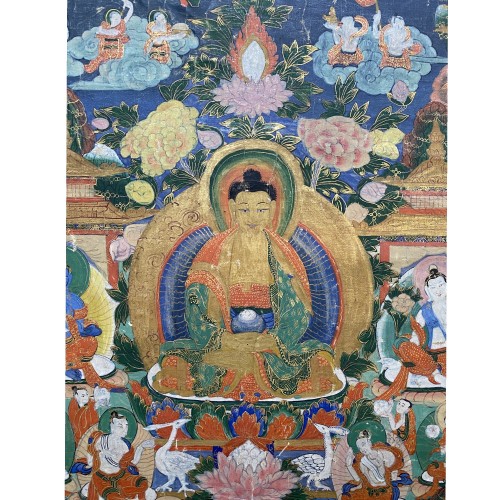 Thangka représentant Amitabha à Sukhavati, Sino Tibétain, 19e siècle - Arts d