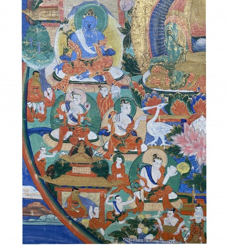 Thangka représentant Amitabha à Sukhavati, Sino Tibétain, 19e siècle - Cristina Ortega & Michel Dermigny
