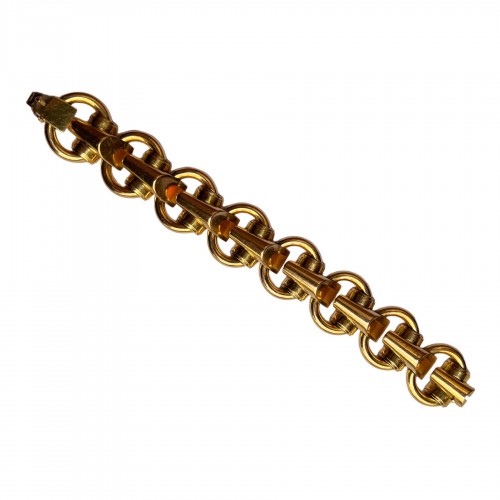 Bracelet Tank en or jaune, 73 grammes, 18 carats, France vers 1950 - Cristina Ortega & Michel Dermigny