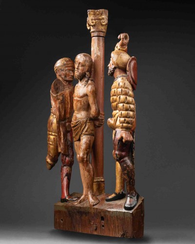 Sculpture Sculpture en Bois - Groupe de retable représentant la flagellation - Brabant, vers 1530-1540