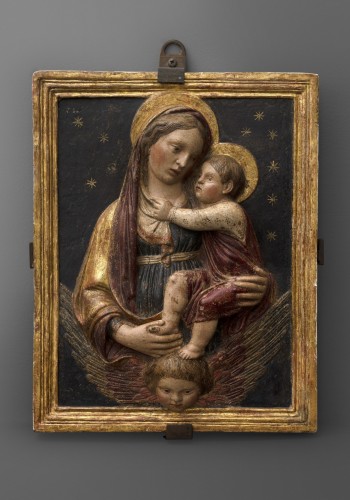 XIe au XVe siècle - Vierge à l'Enfant relief du XVe siècle, attribué à Domenico di Paris
