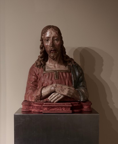 Buste de Christ Rédempteur en terre-cuite polychrome - vers 1490-1500 - Renaissance