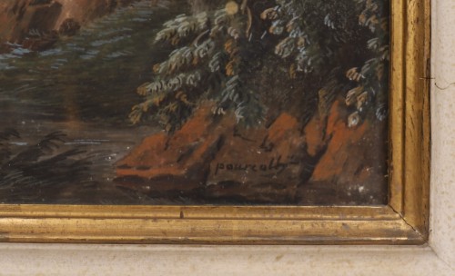 Tableaux et dessins Dessin, Aquarelle & Pastel - Paire de gouaches italienne - Jean-Baptiste POURCELLY (act. 1791-1802)