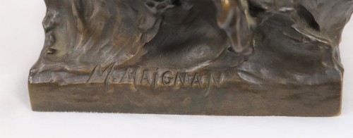 Sculpture Sculpture en Bronze - En Péril - Maurice Maignan (1872-1946)