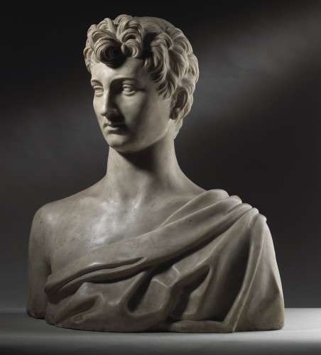 Sculpture Sculpture en Marbre - Buste de jeune homme en marbre