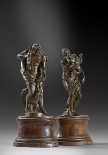 Jupiter & Saturn, Italie 17e siècle - Sculpture Style 