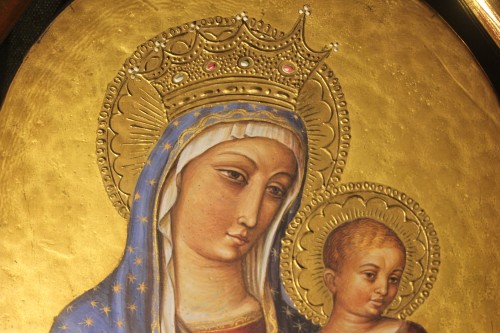 Vierge à l'Enfant signée Ghisetti, Italie XXe - Art nouveau