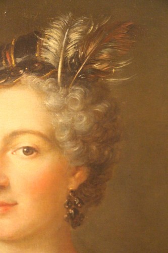 XVIIIe siècle - Portrait de dame de qualité en costume, école Française du XVIIIe siècle