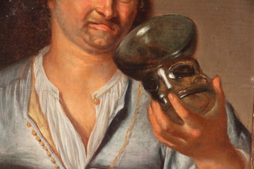 L'homme au verre - Peintre néerlandais du XVIIe siècle - Louis XIV