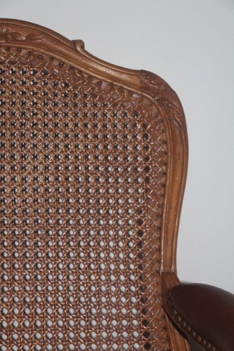 Louis XV - Paire de fauteuils cannés Louis XV, estampillés Etienne Saint-Georges