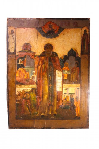 Icône Russe, XIXe siècle, scène religieuse