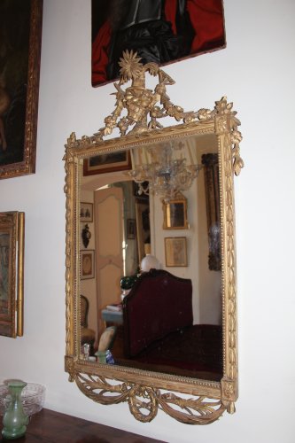 Miroir en bois doré éd'poque Louis XVI, Angleterre XVIIIe siècle - Miroirs, Trumeaux Style Louis XVI