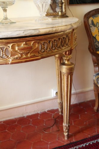 Console en bois doré, époque Louis XVI - Mobilier Style Louis XVI