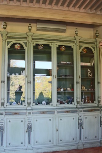 Mobilier Bibliothéque, vitrine - Bibliothèque à huit vantaux, laquée vert d'eau, époque Napoléon III