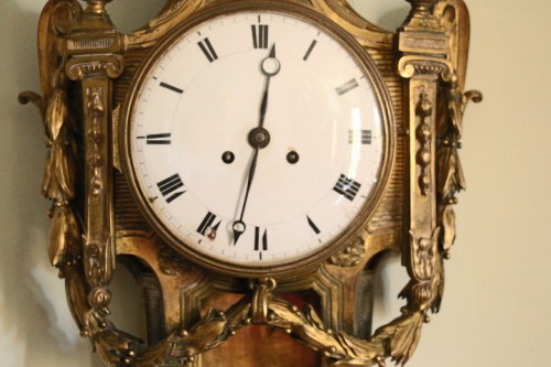 Horlogerie Cartel - Cartel d'applique d'époque Louis XVI en bronze doré