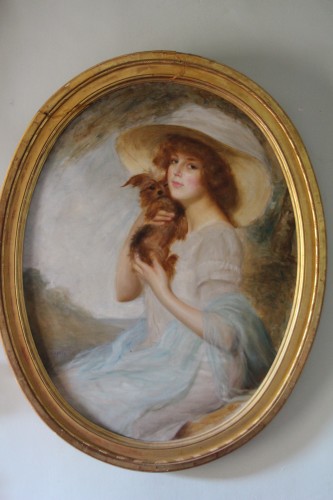 "La très belle", portrait de la baronne de Vaughan - Gabriel Hervé (1868-?) - Didascalies