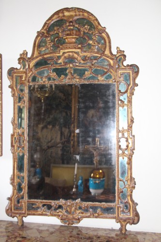 Miroirs, Trumeaux  - Grand miroir Louis XV à parecloses 