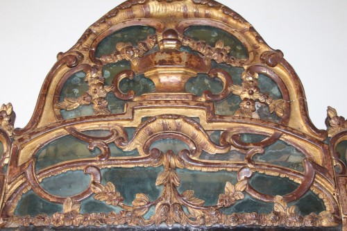 Louis XV - Grand miroir Louis XV à parecloses 