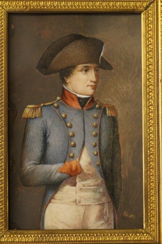 Objets de Vitrine Miniatures - Napoléon Bonaparte en tenue militaire, miniature sur ivoire vers 1800
