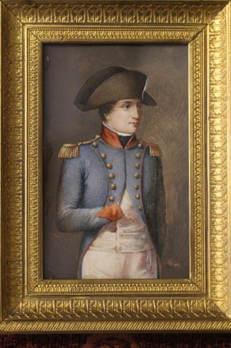 Napoléon Bonaparte en tenue militaire, miniature sur ivoire vers 1800 - Empire