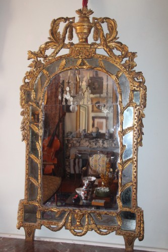 Grand miroir à parecloses, Angleterre XVIIIe siècle - Miroirs, Trumeaux Style Louis XVI
