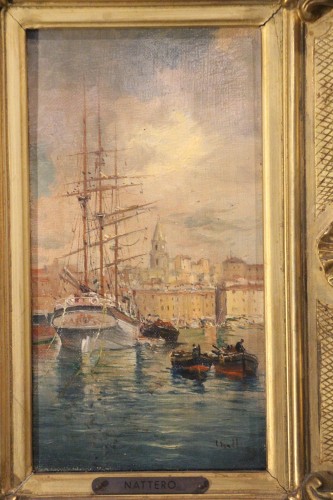 Tableaux et dessins Tableaux XIXe siècle - Port de Marseille - Louis Nattero (1870-1915)