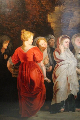 L'arrivée des femmes au tombeau, école de Rubens XVIIe siècle - Louis XIII