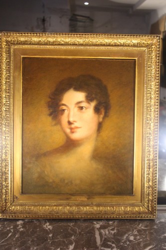 Sir Thomas LAWRENCE (1769-1830) - Portrait de Miss Anderson - Tableaux et dessins Style Empire