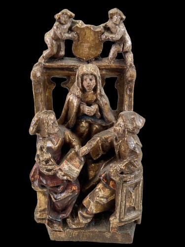 Sculpture en chêne, discussion théologique - Bruxelles fin du XVe siècle - Don Verboven - Exquisite Objects