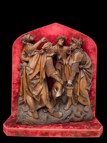 Relief en chêne – ca. 1510/1520, Anvers ou Brabant? - Sculpture Style Moyen Âge