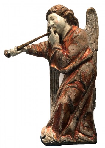 Ange musicien jouant de la trompette - 1460/1470 Bruges ou Gand