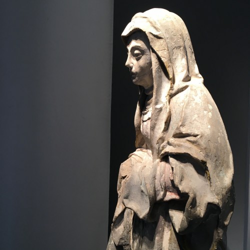 Moyen Âge - Sainte Brigitte sculpture en pierre calcaire - circa 1530 - probablement d'Allemagne