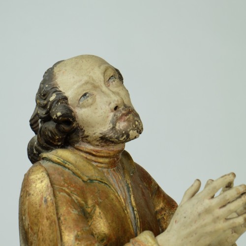 Antiquités - Saint Jean Sculpture Baroque - bois doré et polychromé ca. 1680