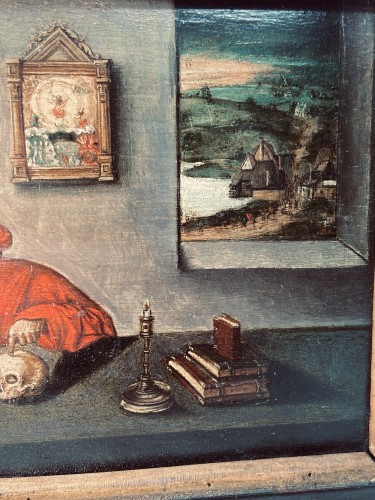 Saint Jérôme au travail dans son bureau – Fin du XVIIe Siècle - Tableaux et dessins Style Renaissance