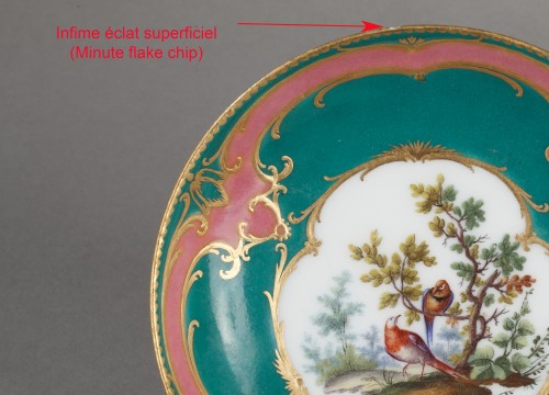 Louis XV - Soucoupe en porcelaine tendre de Sèvres, datée 1760