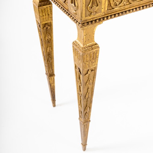 Console en bois doré et marbre, Toscane fin 18e siècle - Louis XVI