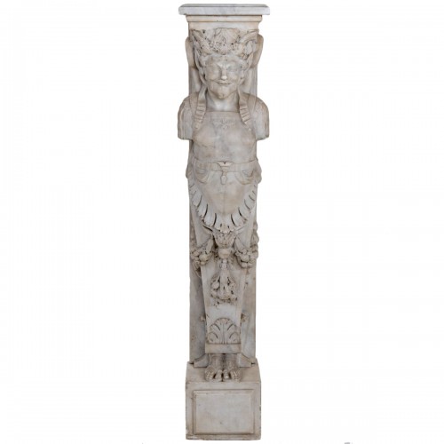 Pilastre de cheminée en forme de satyre , Italie 19e siècle