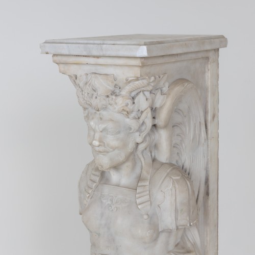  - Pilastre de cheminée en forme de satyre , Italie 19e siècle