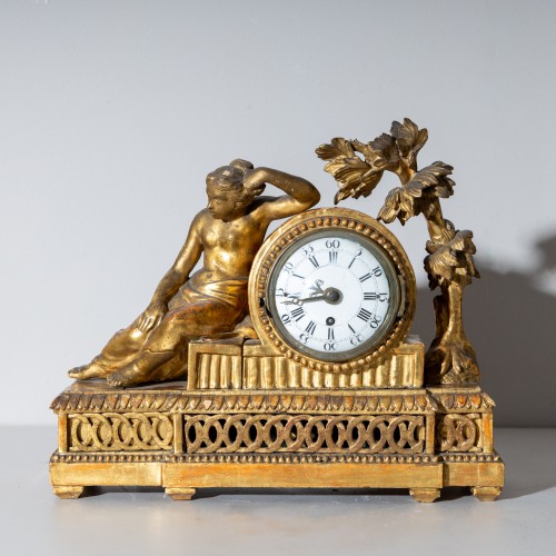 Louis XVI - Louis Seize Mantel Clock in a Giltwood Case, End of 18th Century