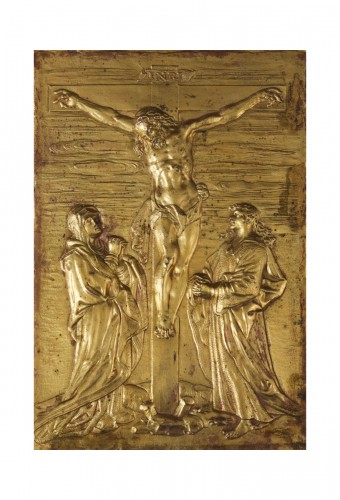 Crucifixion, Plaquette en bronze Renaissance XVIe siècle