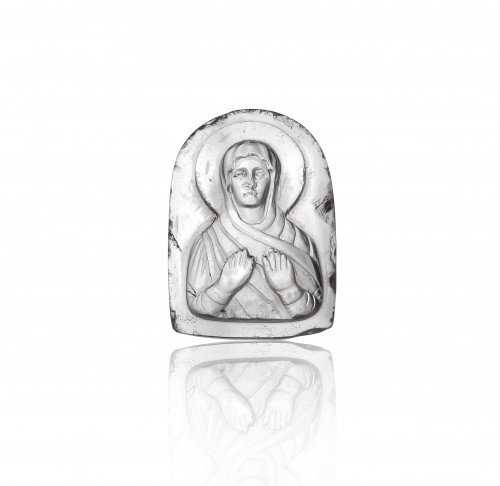  - Camée Byzantin en cristal de roche avec Vierge Orante