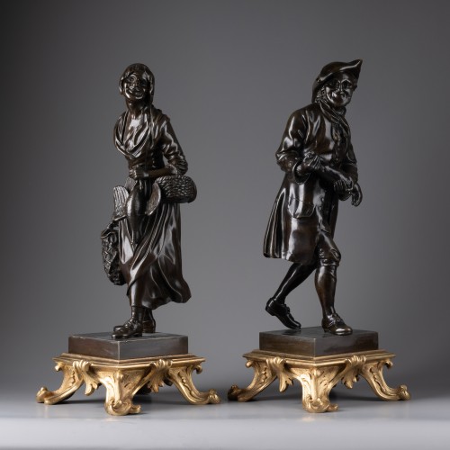Louis XV - Paire de sujets en bronze du XVIIIe siècle