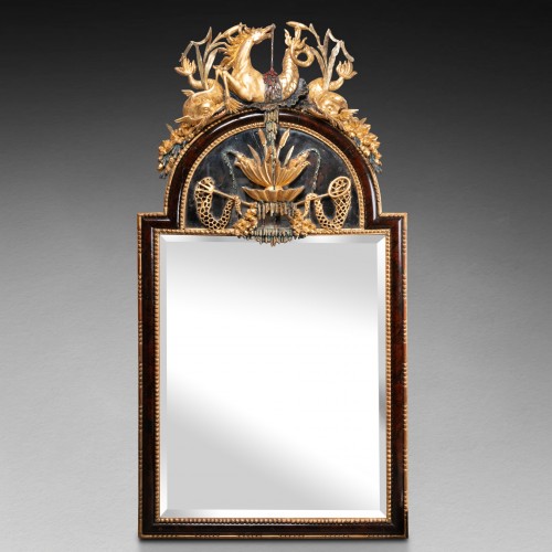 Miroir deuxième moitié du XVIIIe siècle "allégorie de l'eau" - Miroirs, Trumeaux Style Louis XVI