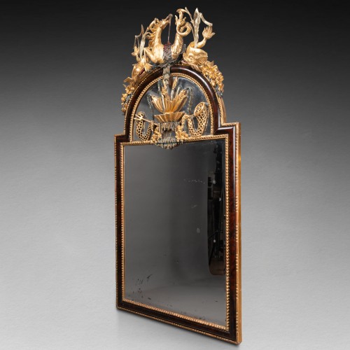 Miroirs, Trumeaux  - Miroir deuxième moitié du XVIIIe siècle "allégorie de l'eau"
