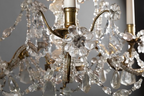 Luminaires Lustre - Lustre cristal et cristal de roche milieu XVIIIe siècle