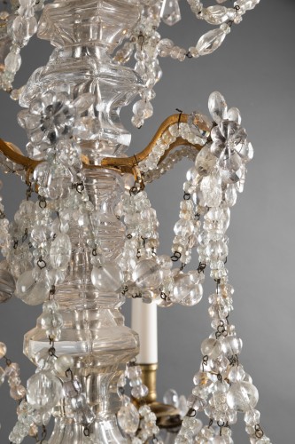 Lustre cristal et cristal de roche milieu XVIIIe siècle - Louis XV