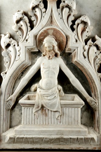 XIe au XVe siècle - Important relief en marbre de la "Résurrection du Christ" attribué au Maître de l'Autel de Mascoli