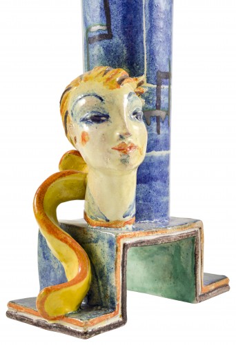 Céramiques, Porcelaines  - Pied de lampe Gudrun Baudisch Wiener Werkstatte env. 1928